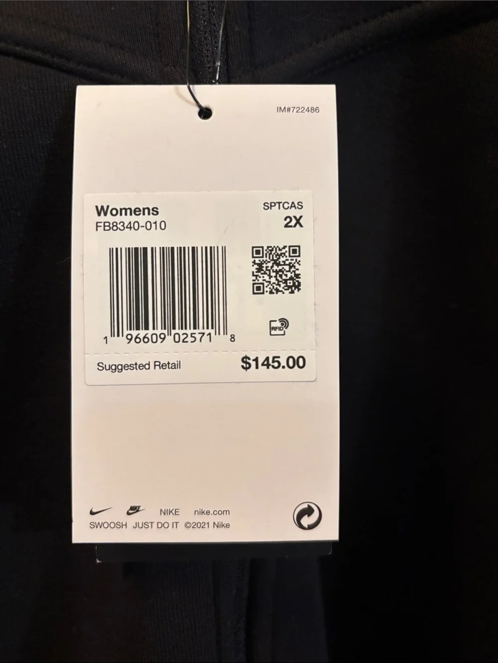 Nike Women’s Black Zip-Up Hooded Shirt Jacket